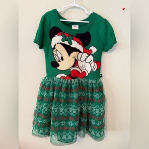 Disney Green Minnie Mouse Christmas Knit Dress